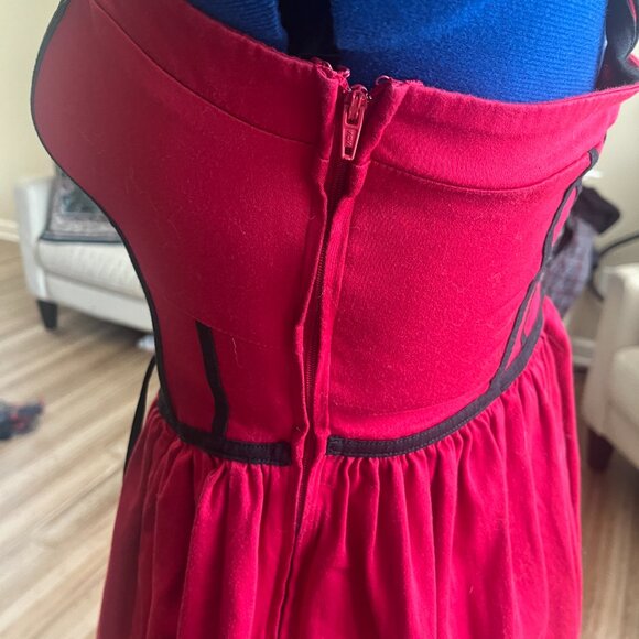 Hot Topic Lace Up Corset Dress in Red and Black - Picture 5 of 5